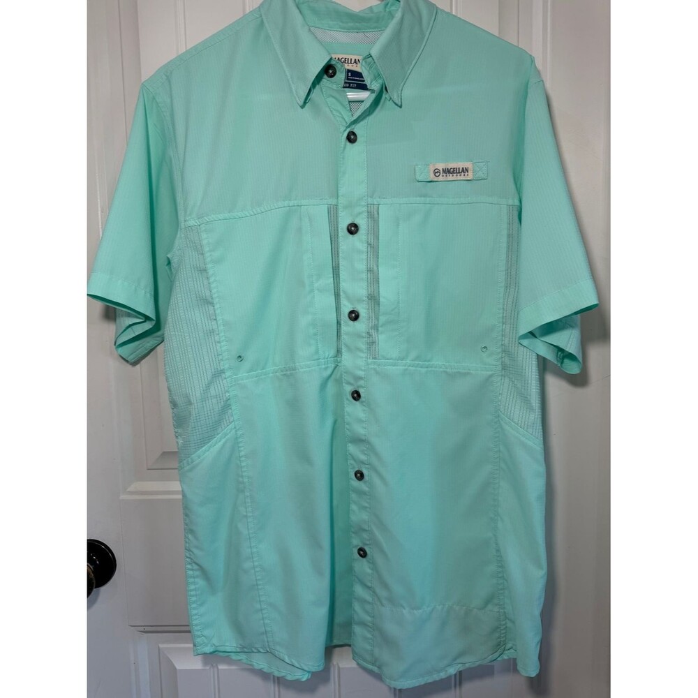 Magellan Outdoors Men’s Fishing Short-Sleeve Button-Up Shirt - Mint
